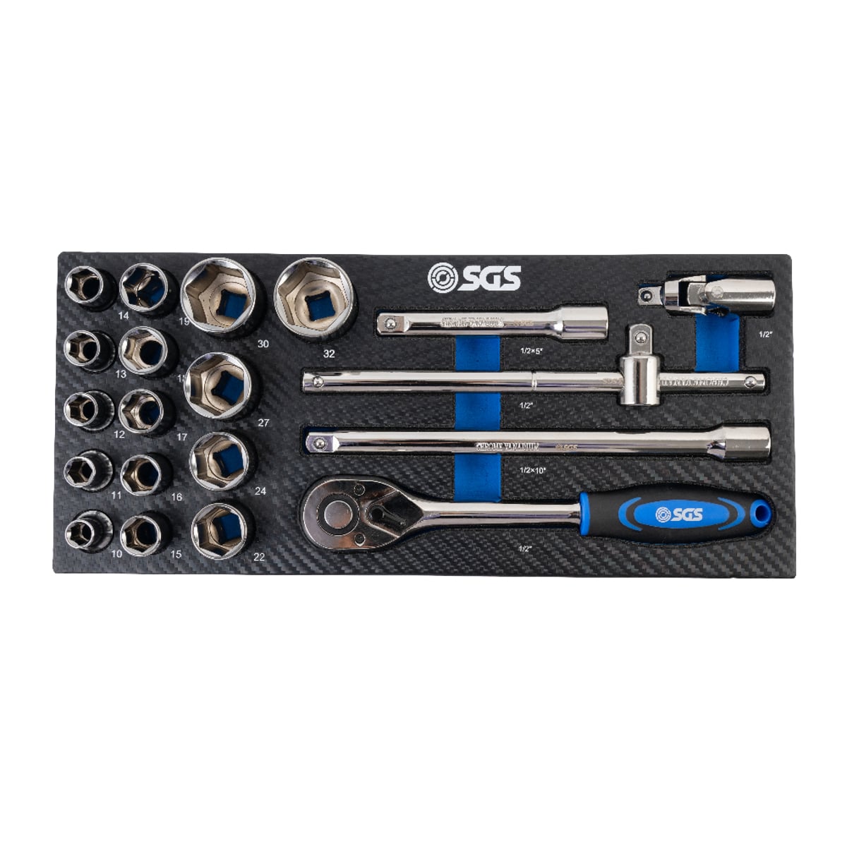 SGS 20pc 1/2in Drive Socket Set | Foam Insert